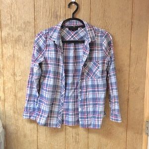 Banana Republic small women’s plaid button down shirt